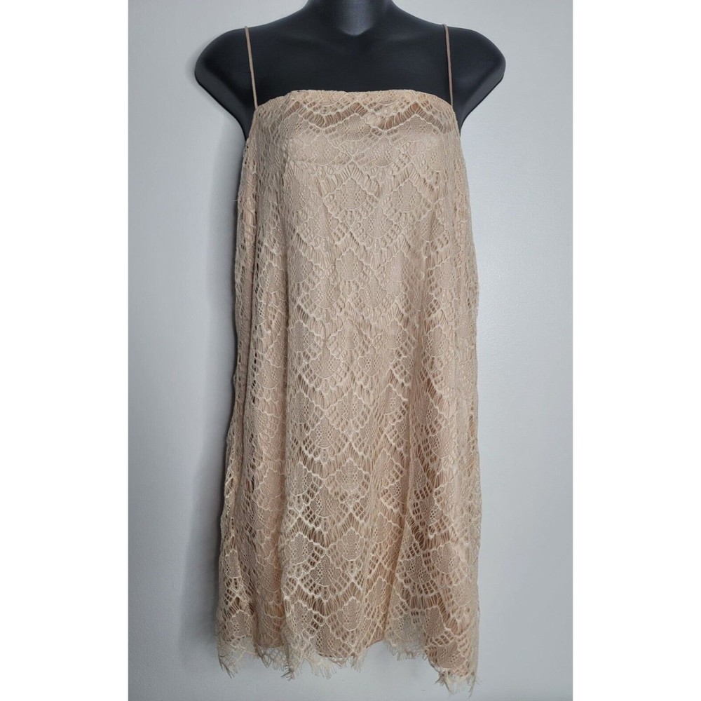Lulus Lace Mini Dress Womens Large NEW Nylon Square Neckline Babydoll Fairy